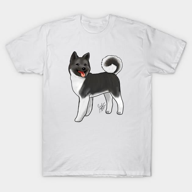 Akita - Dark-Faced Black T-Shirt by Jen's Dogs Custom Gifts and Designs